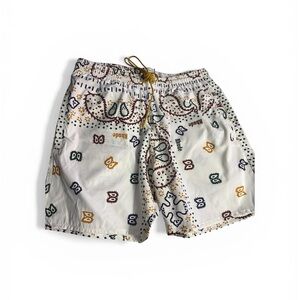 Rhude Men's White Bandana-Print Swim Trunks